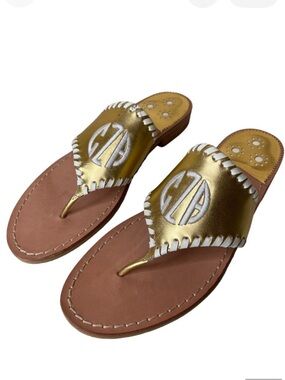 Jack Rogers Jacks CZA Monogram Sandals Size 9